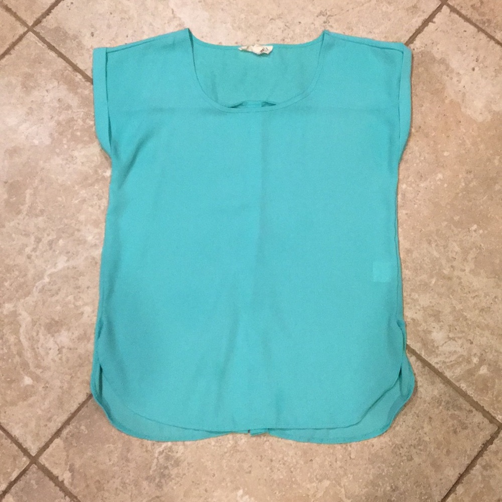Teal flowy blouse